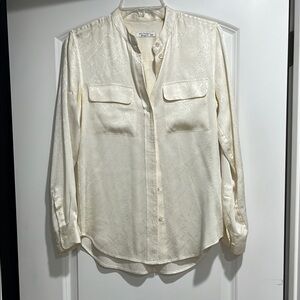 Equipment Femme Cream Snakeprint Silk Blouse